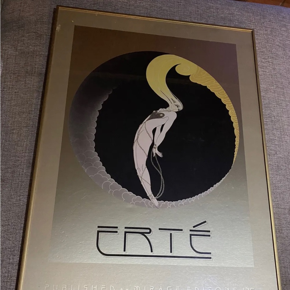 Erté Vintage L'Amour Framed Poster, 1982 30 “ X 20 “